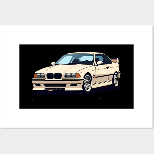 Beige BMW E36 M3 Wall Art by carshirts 